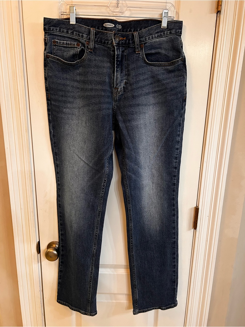 Old Navy Light and Dark Blue Two-Tone Straight Jeans